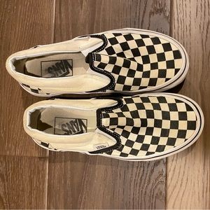 Checkered black and white vans